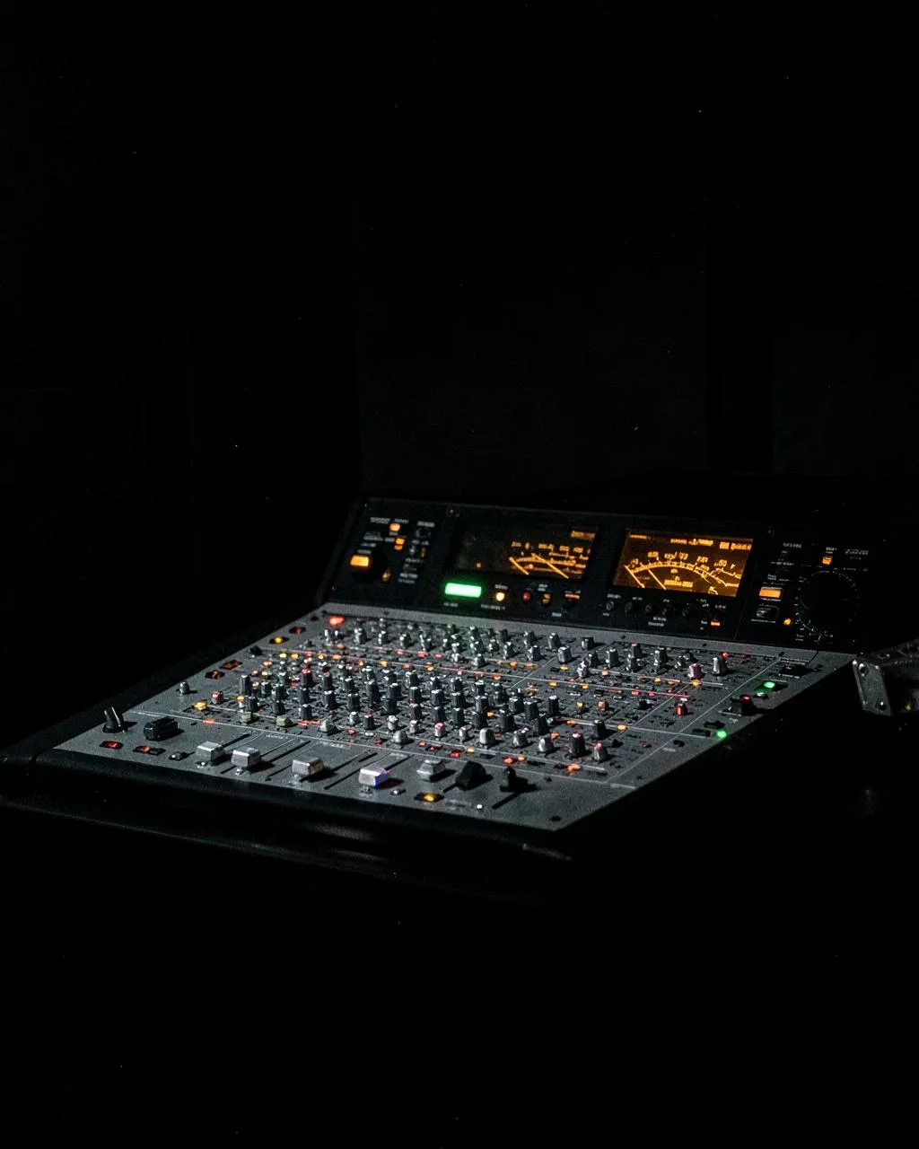 Recording console glowing after midnight
